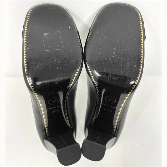Chanel Black Velvet Cap Toe CC Logo Pumps- Size 36.5 - Picture 9 of 10